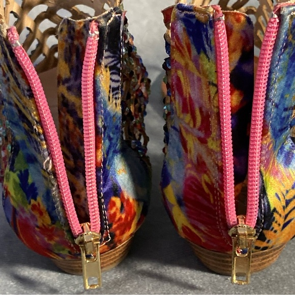 Zigi Soho MELAA Pink Multicolour FX Sandals Size 8.5 Rhinestone Gladiator Thong - Picture 7 of 9